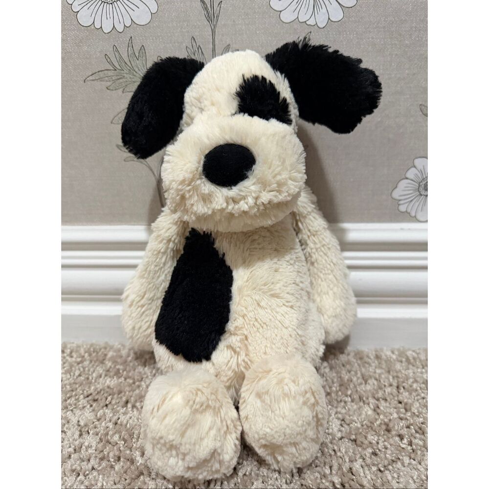 Jellycat Bashful Black & Cream Puppy